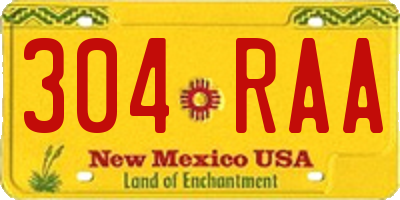 NM license plate 304RAA