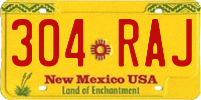 NM license plate 304RAJ