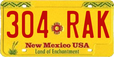 NM license plate 304RAK