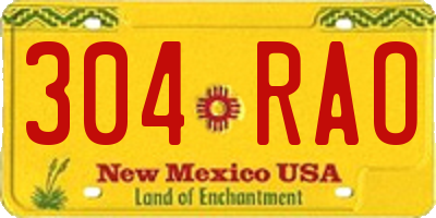 NM license plate 304RAO