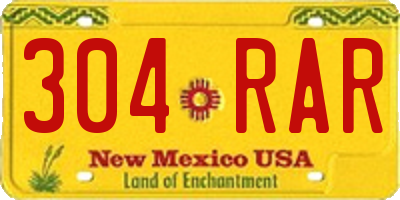 NM license plate 304RAR