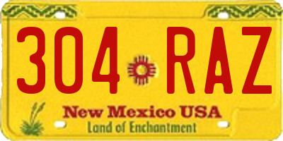 NM license plate 304RAZ