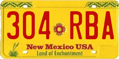 NM license plate 304RBA