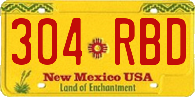 NM license plate 304RBD