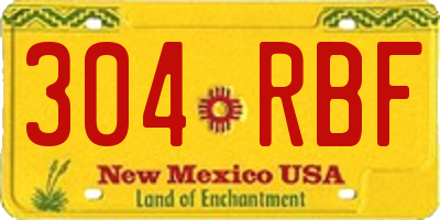NM license plate 304RBF
