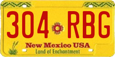 NM license plate 304RBG