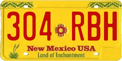 NM license plate 304RBH