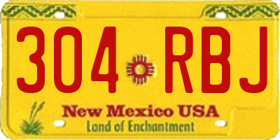 NM license plate 304RBJ