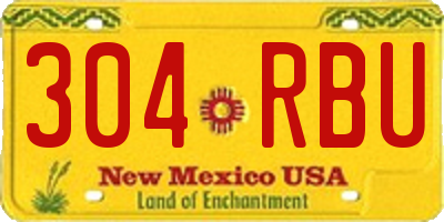 NM license plate 304RBU