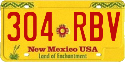 NM license plate 304RBV