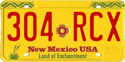 NM license plate 304RCX