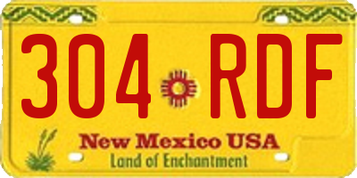 NM license plate 304RDF