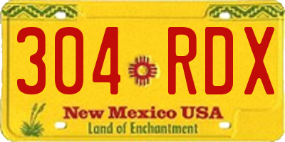 NM license plate 304RDX