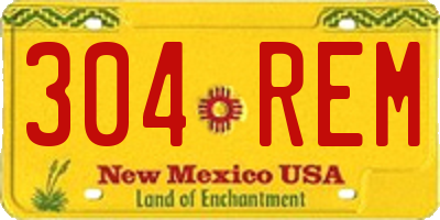NM license plate 304REM