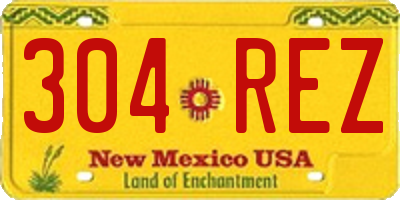 NM license plate 304REZ
