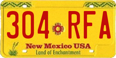 NM license plate 304RFA