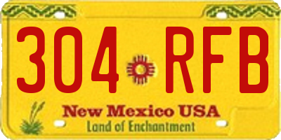 NM license plate 304RFB
