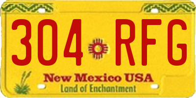 NM license plate 304RFG