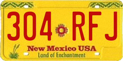 NM license plate 304RFJ