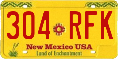 NM license plate 304RFK