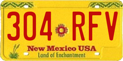 NM license plate 304RFV