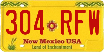 NM license plate 304RFW