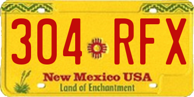 NM license plate 304RFX