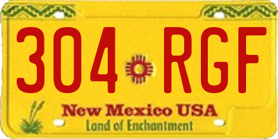 NM license plate 304RGF