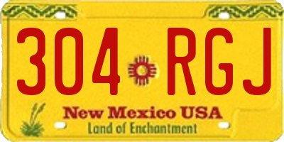 NM license plate 304RGJ