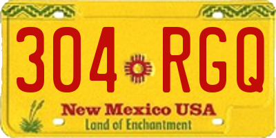 NM license plate 304RGQ