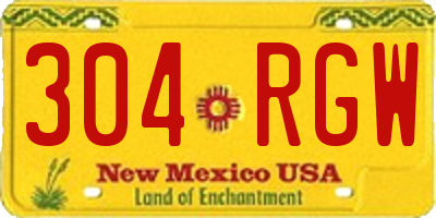 NM license plate 304RGW