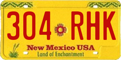 NM license plate 304RHK