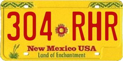 NM license plate 304RHR