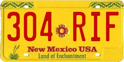 NM license plate 304RIF
