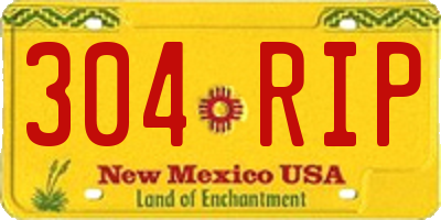 NM license plate 304RIP