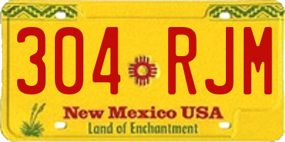NM license plate 304RJM