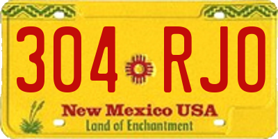 NM license plate 304RJO