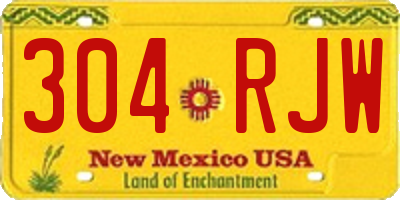NM license plate 304RJW