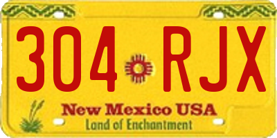 NM license plate 304RJX
