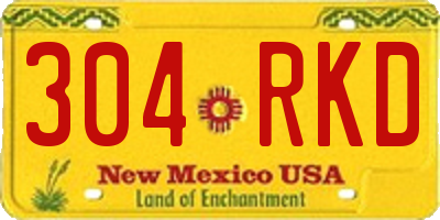 NM license plate 304RKD