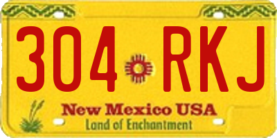 NM license plate 304RKJ