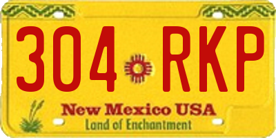 NM license plate 304RKP