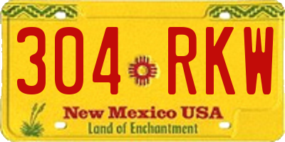 NM license plate 304RKW
