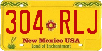 NM license plate 304RLJ