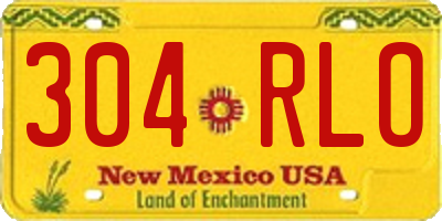 NM license plate 304RLO