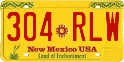NM license plate 304RLW