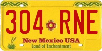 NM license plate 304RNE
