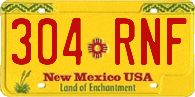 NM license plate 304RNF