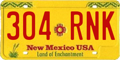 NM license plate 304RNK