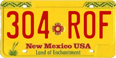 NM license plate 304ROF